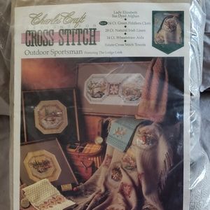 Brand New Cross Stich Tea-dyed Afghan